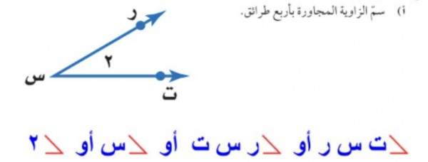 سم الزاوية المجاورة بأربع طرائق